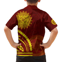 Tonga High School Kid Hawaiian Shirt Ngatu and Polynesian Pattern