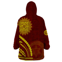 Tonga High School Wearable Blanket Hoodie Ngatu and Polynesian Pattern