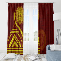 Tonga High School Window Curtain Ngatu and Polynesian Pattern