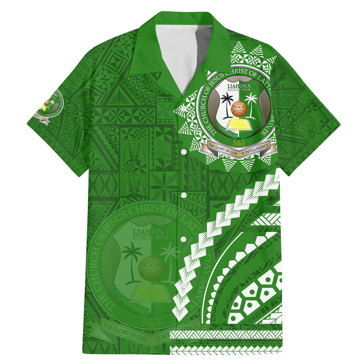 Liahona High School Family Matching Mermaid Dress and Hawaiian Shirt Ngatu and Polynesian Pattern