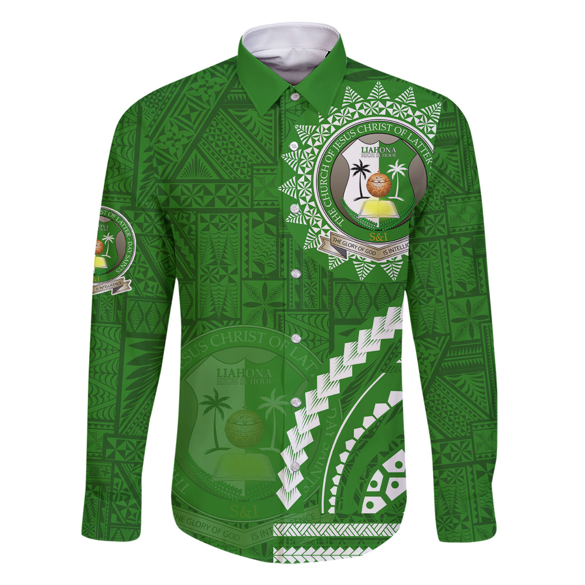 Liahona High School Family Matching Mermaid Dress and Hawaiian Shirt Ngatu and Polynesian Pattern