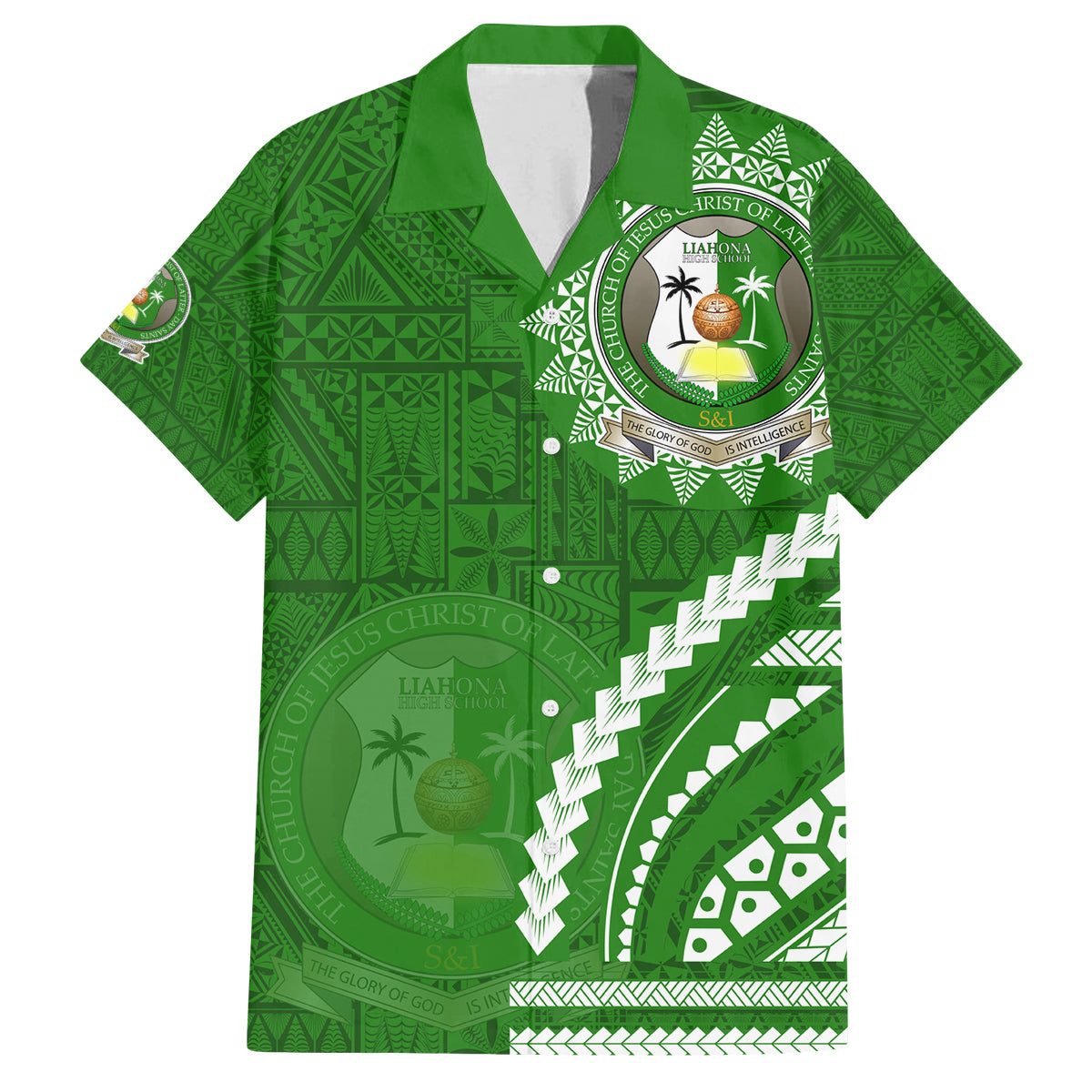 Liahona High School Family Matching Tank Maxi Dress and Hawaiian Shirt Ngatu and Polynesian Pattern