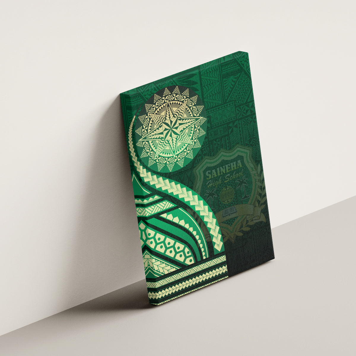 Saineha High School Canvas Wall Art Ngatu and Polynesian Pattern
