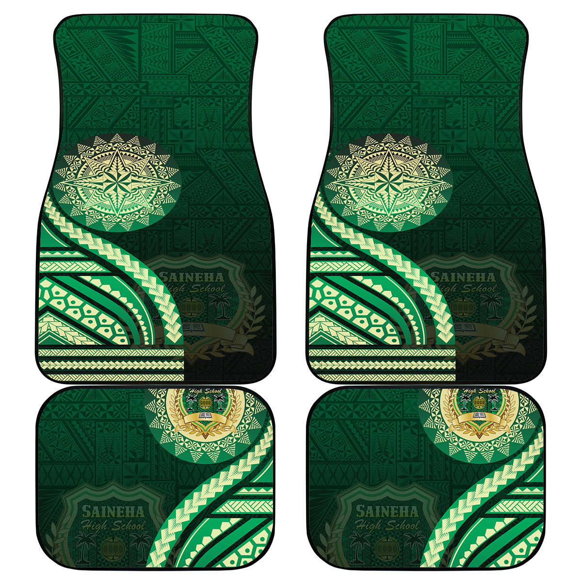 Saineha High School Car Mats Ngatu and Polynesian Pattern