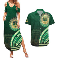 Saineha High School Couples Matching Summer Maxi Dress and Hawaiian Shirt Ngatu and Polynesian Pattern