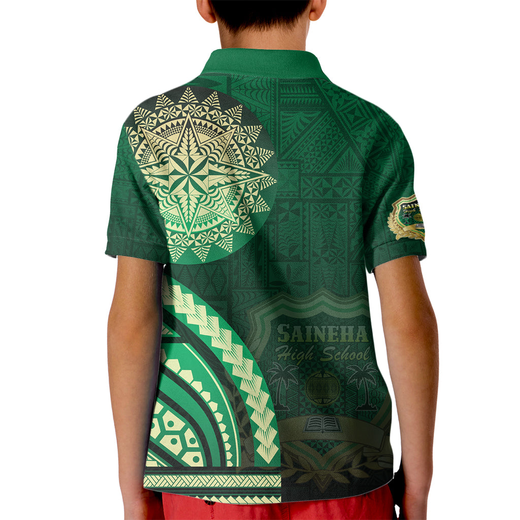 Saineha High School Kid Polo Shirt Ngatu and Polynesian Pattern