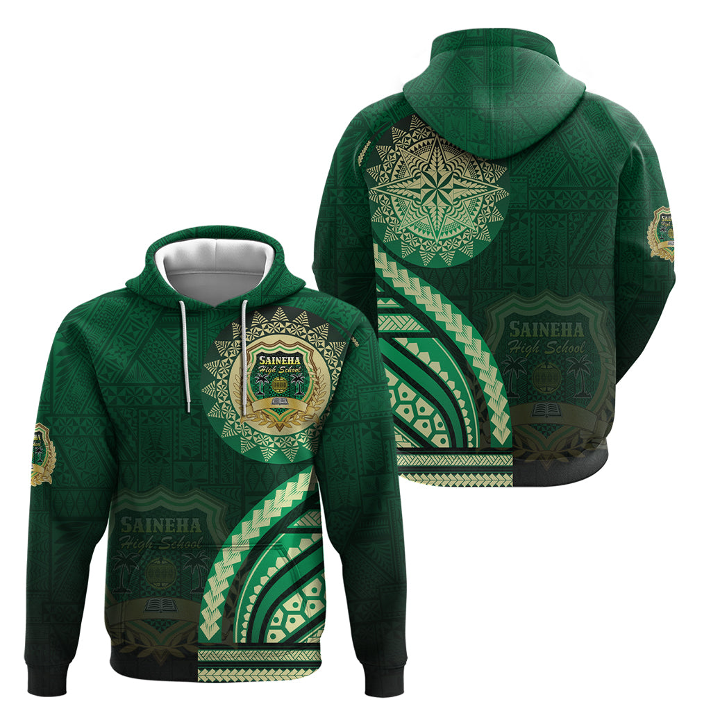 Saineha High School Zip Hoodie Ngatu and Polynesian Pattern