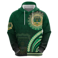 Saineha High School Zip Hoodie Ngatu and Polynesian Pattern