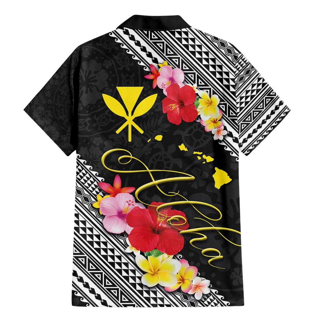 Aloha Hawaii Hibiscus and Plumeria Flowers Family Matching Mermaid Dress and Hawaiian Shirt Kanaka Maoli Tattoo Polynesian Pattern