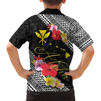 Aloha Hawaii Hibiscus and Plumeria Flowers Family Matching Tank Maxi Dress and Hawaiian Shirt Kanaka Maoli Tattoo Polynesian Pattern