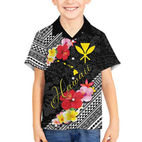 Aloha Hawaii Hibiscus and Plumeria Flowers Family Matching Tank Maxi Dress and Hawaiian Shirt Kanaka Maoli Tattoo Polynesian Pattern