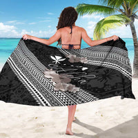 Aloha Hawaii Hibiscus and Plumeria Flowers Sarong Kanaka Maoli Tattoo Polynesian Pattern Gray Color