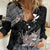 Aloha Hawaii Hibiscus and Plumeria Flowers Women Casual Shirt Kanaka Maoli Tattoo Polynesian Pattern Gray Color