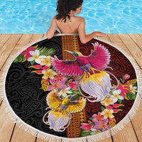 Papua New Guinea Birds and Frangipani Beach Blanket Melanesian Art Tattoos - Polynesian Pride