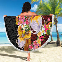 Papua New Guinea Birds and Frangipani Beach Blanket Melanesian Art Tattoos - Polynesian Pride