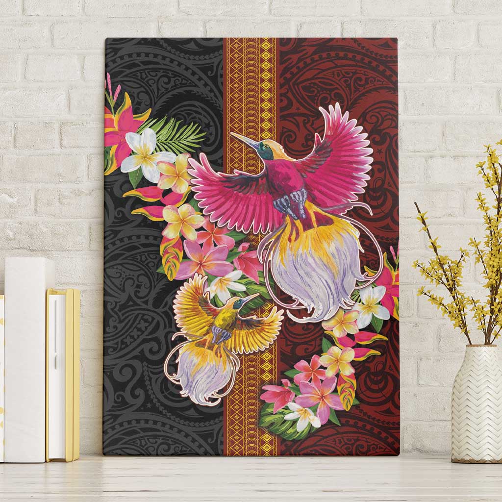 Papua New Guinea Birds and Frangipani Canvas Wall Art Melanesian Art Tattoos - Polynesian Pride