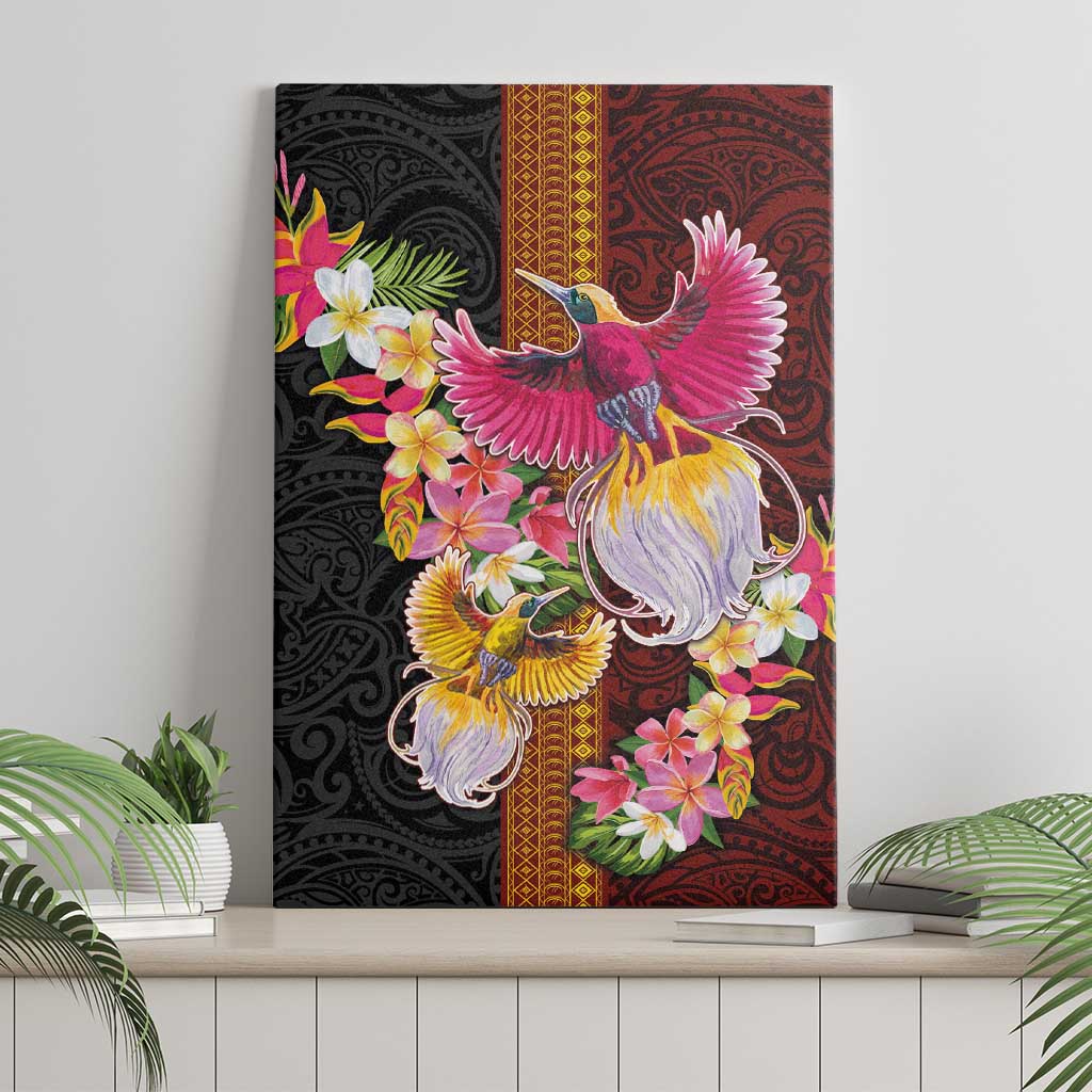 Papua New Guinea Birds and Frangipani Canvas Wall Art Melanesian Art Tattoos - Polynesian Pride