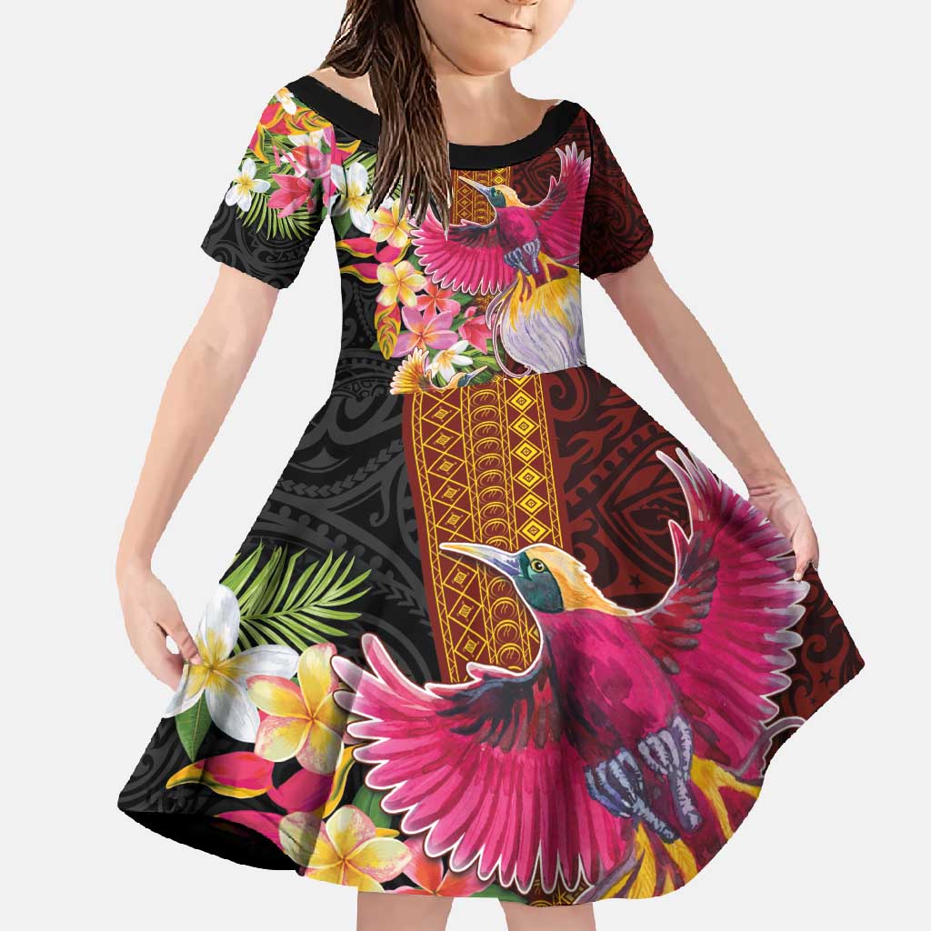 Papua New Guinea Birds and Frangipani Family Matching Tank Maxi Dress and Hawaiian Shirt Melanesian Art Tattoos - Polynesian Pride