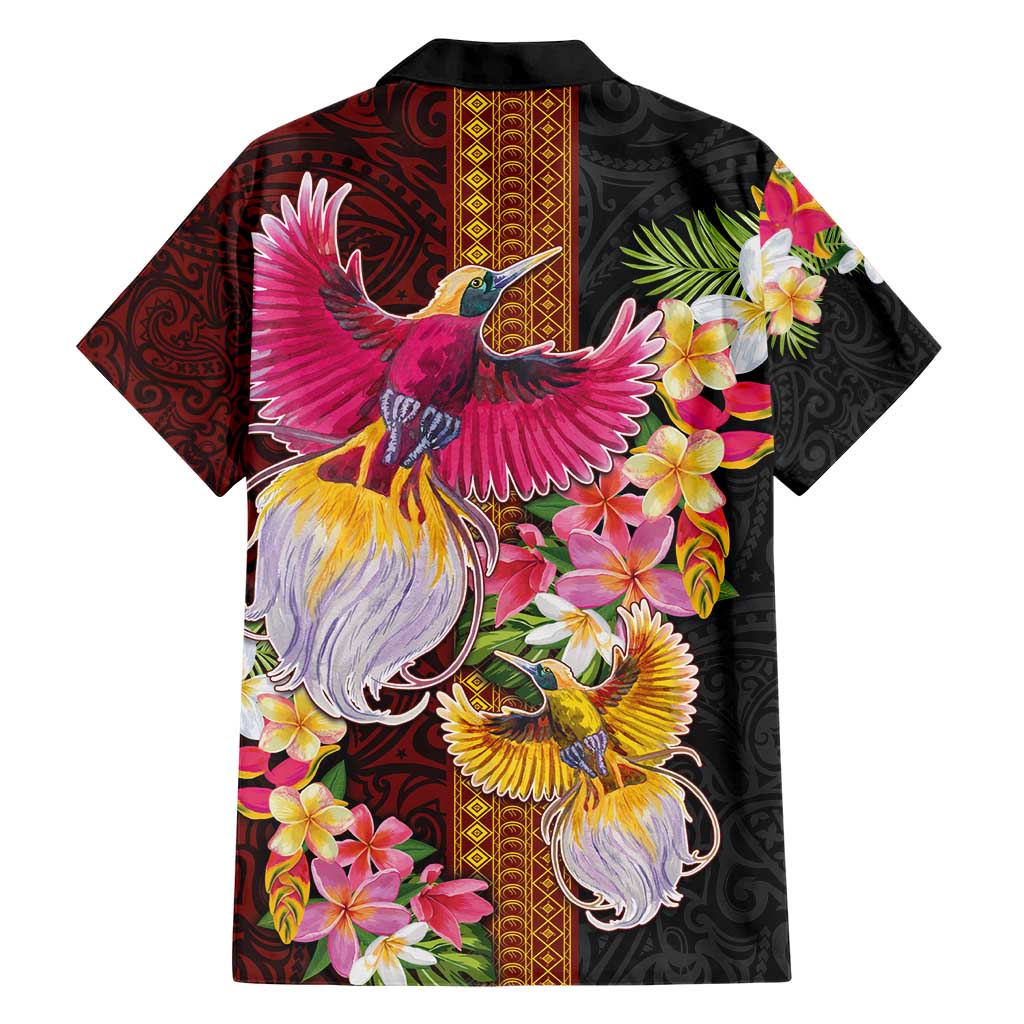 Papua New Guinea Birds and Frangipani Hawaiian Shirt Melanesian Art Tattoos - Polynesian Pride