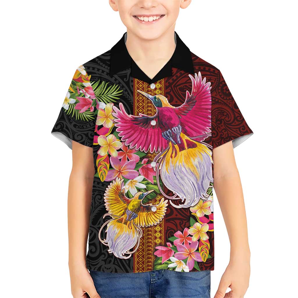 Papua New Guinea Birds and Frangipani Hawaiian Shirt Melanesian Art Tattoos - Polynesian Pride