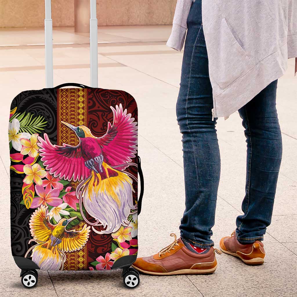 Papua New Guinea Birds and Frangipani Luggage Cover Melanesian Art Tattoos - Polynesian Pride