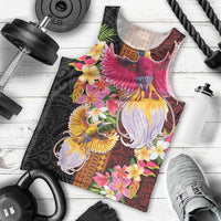 Papua New Guinea Birds and Frangipani Men Tank Top Melanesian Art Tattoos - Polynesian Pride
