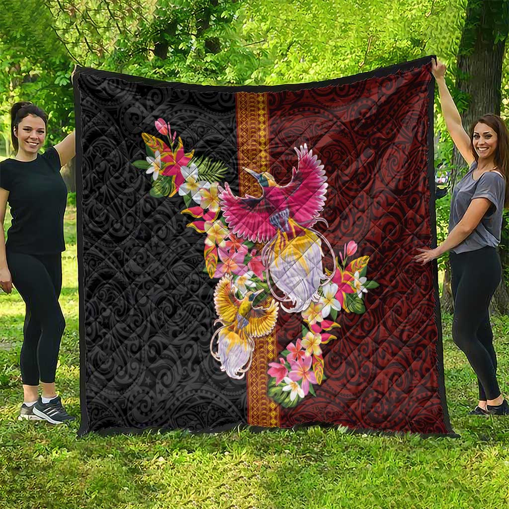 Papua New Guinea Birds and Frangipani Quilt Melanesian Art Tattoos - Polynesian Pride