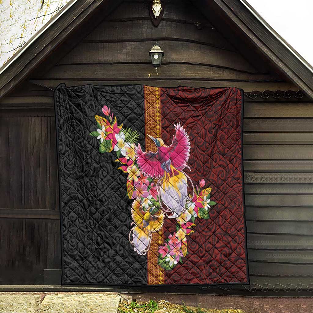 Papua New Guinea Birds and Frangipani Quilt Melanesian Art Tattoos - Polynesian Pride