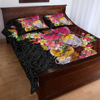 Papua New Guinea Birds and Frangipani Quilt Bed Set Melanesian Art Tattoos - Polynesian Pride