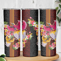 Papua New Guinea Birds and Frangipani Skinny Tumbler Melanesian Art Tattoos - Polynesian Pride