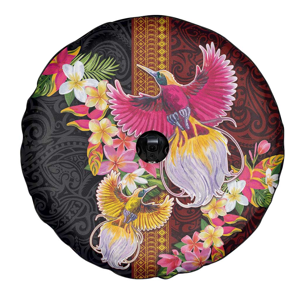 Papua New Guinea Birds and Frangipani Spare Tire Cover Melanesian Art Tattoos - Polynesian Pride