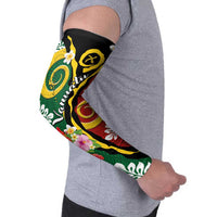 Melanesian Vanuatu Tribal Boar Tusk Arm Sleeves Tropical Plants and Namele Motifs - Polynesian Pride