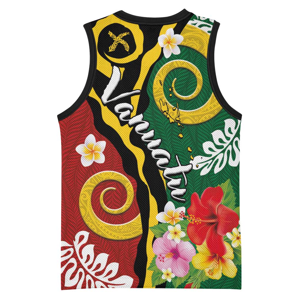 Melanesian Vanuatu Tribal Boar Tusk Basketball Jersey Tropical Plants and Namele Motifs LT03 - Polynesian Pride
