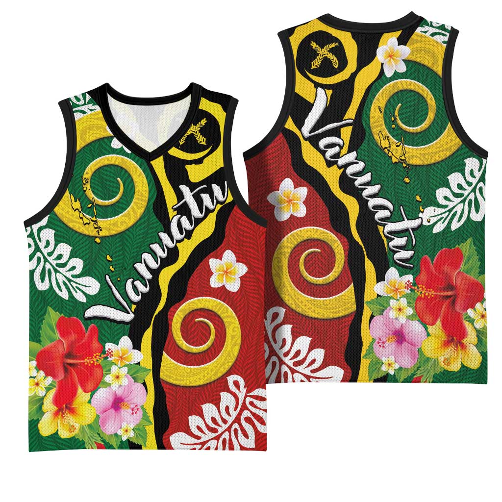 Melanesian Vanuatu Tribal Boar Tusk Basketball Jersey Tropical Plants and Namele Motifs LT03 - Polynesian Pride