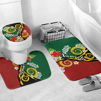 Melanesian Vanuatu Tribal Boar Tusk Bathroom Set Tropical Plants and Namele Motifs - Polynesian Pride