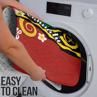 Melanesian Vanuatu Tribal Boar Tusk Bathroom Set Tropical Plants and Namele Motifs - Polynesian Pride