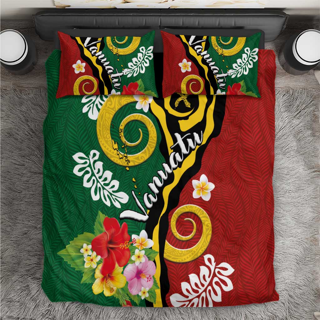 Melanesian Vanuatu Tribal Boar Tusk Bedding Set Tropical Plants and Namele Motifs - Polynesian Pride