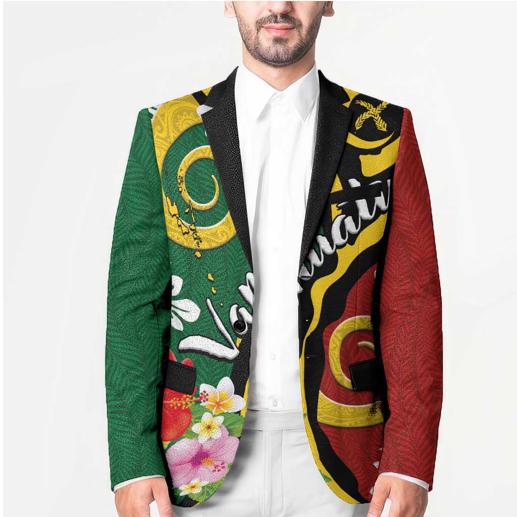 Melanesian Vanuatu Tribal Boar Tusk Blazer Tropical Plants and Namele Motifs - Polynesian Pride