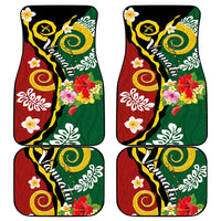 Melanesian Vanuatu Tribal Boar Tusk Car Mats Tropical Plants and Namele Motifs - Polynesian Pride