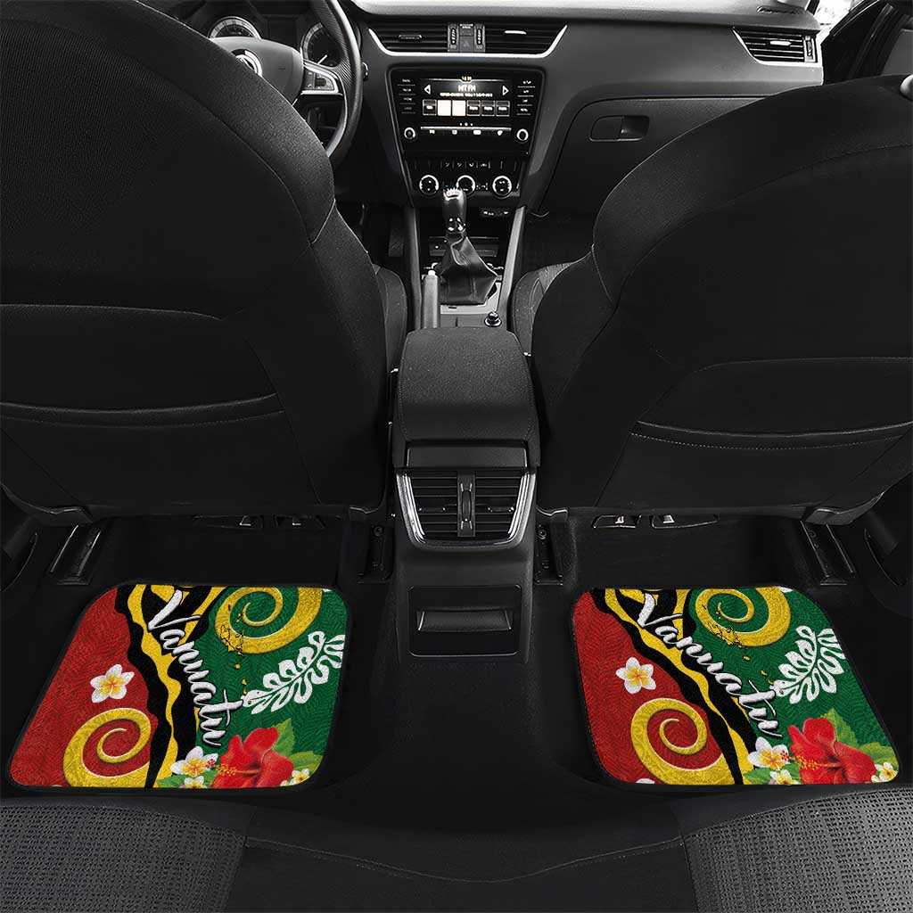 Melanesian Vanuatu Tribal Boar Tusk Car Mats Tropical Plants and Namele Motifs - Polynesian Pride