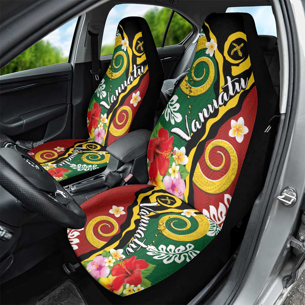 Melanesian Vanuatu Tribal Boar Tusk Car Seat Cover Tropical Plants and Namele Motifs - Polynesian Pride