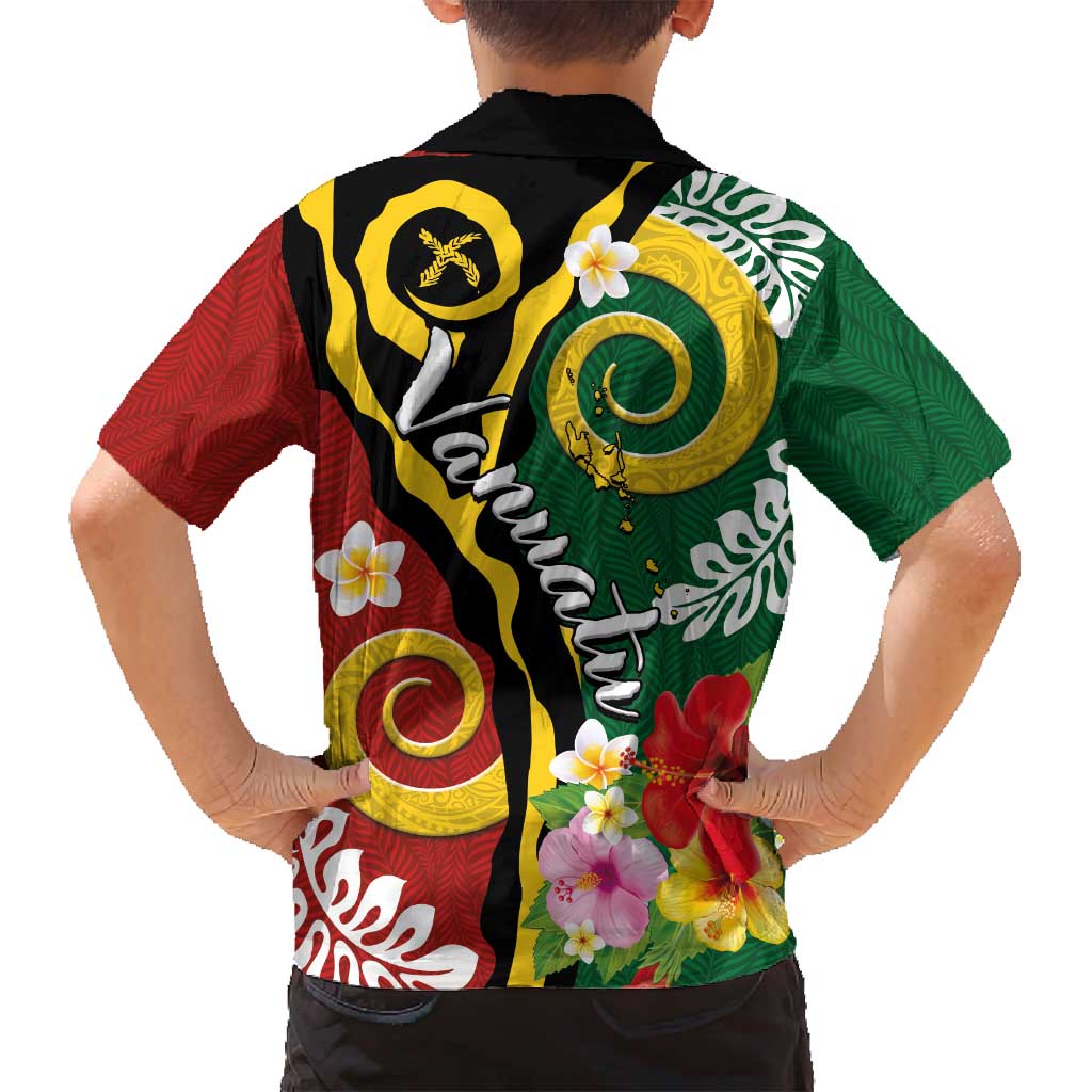 Melanesian Vanuatu Tribal Boar Tusk Family Matching Puletasi and Hawaiian Shirt Tropical Plants and Namele Motifs LT03 - Polynesian Pride