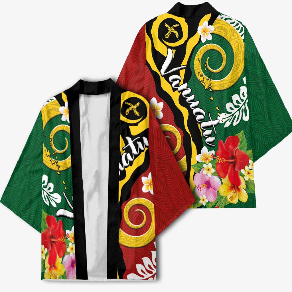 Melanesian Vanuatu Tribal Boar Tusk Kimono Tropical Plants and Namele Motifs LT03 - Polynesian Pride