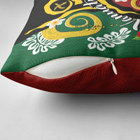 Melanesian Vanuatu Tribal Boar Tusk Pillow Cover Tropical Plants and Namele Motifs - Polynesian Pride