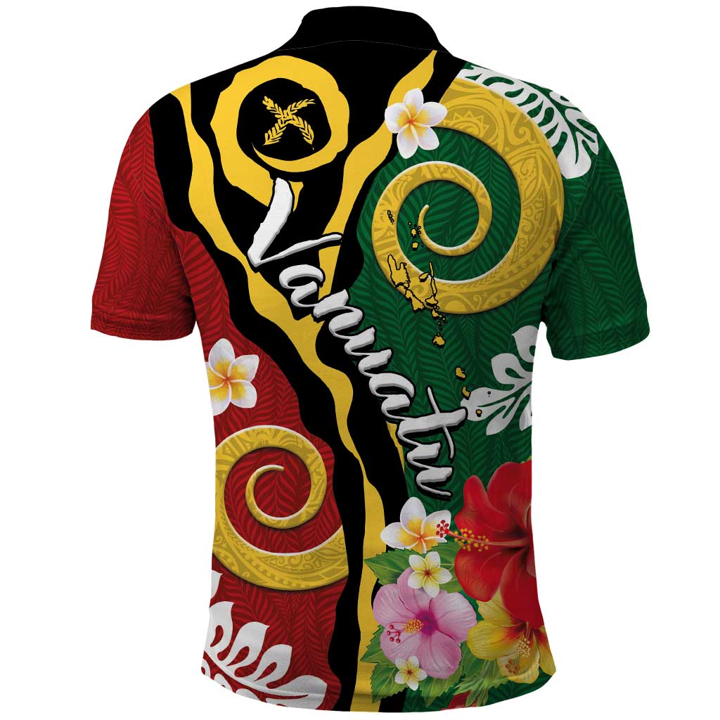 Melanesian Vanuatu Tribal Boar Tusk Polo Shirt Tropical Plants and Namele Motifs LT03 - Polynesian Pride