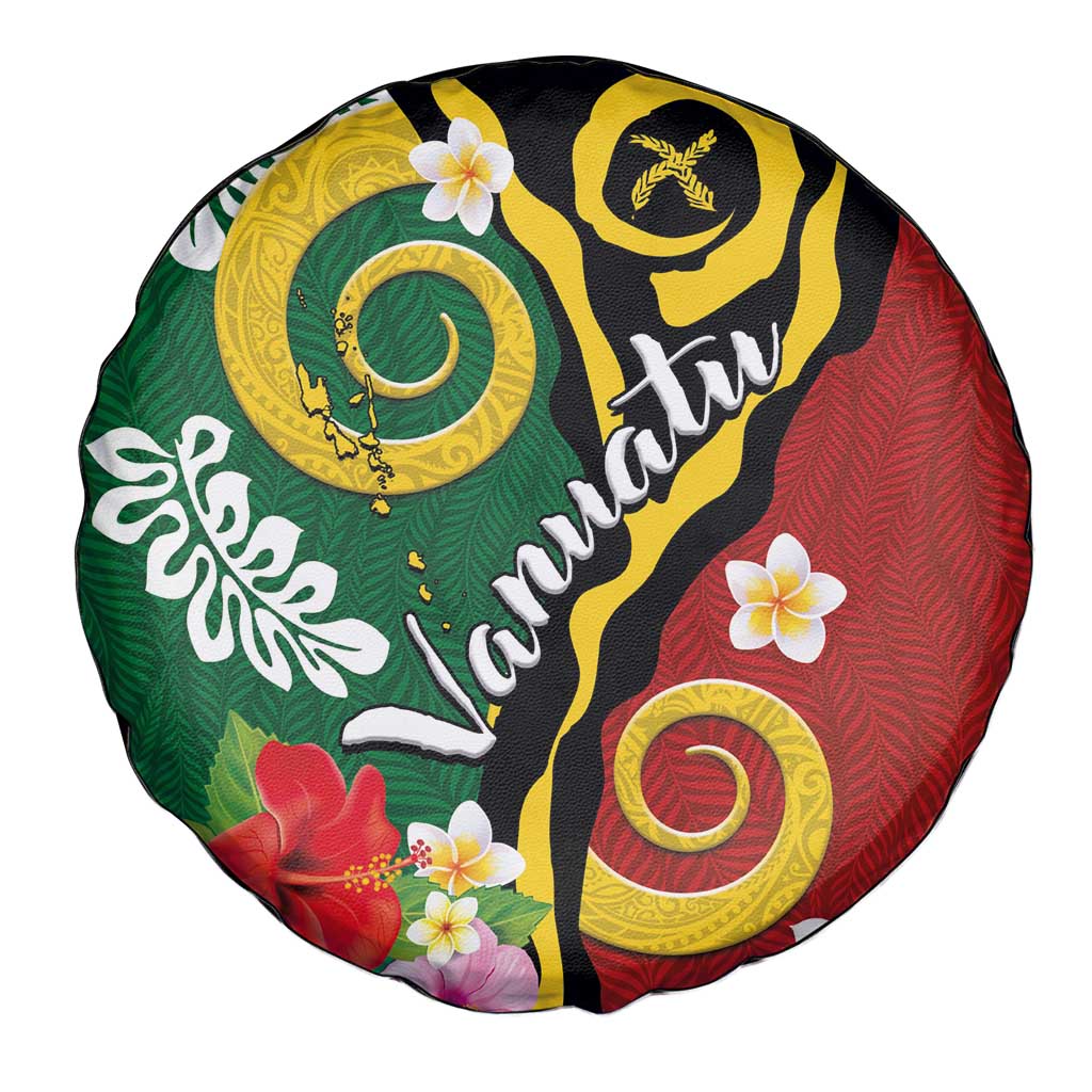 Melanesian Vanuatu Tribal Boar Tusk Spare Tire Cover Tropical Plants and Namele Motifs - Polynesian Pride