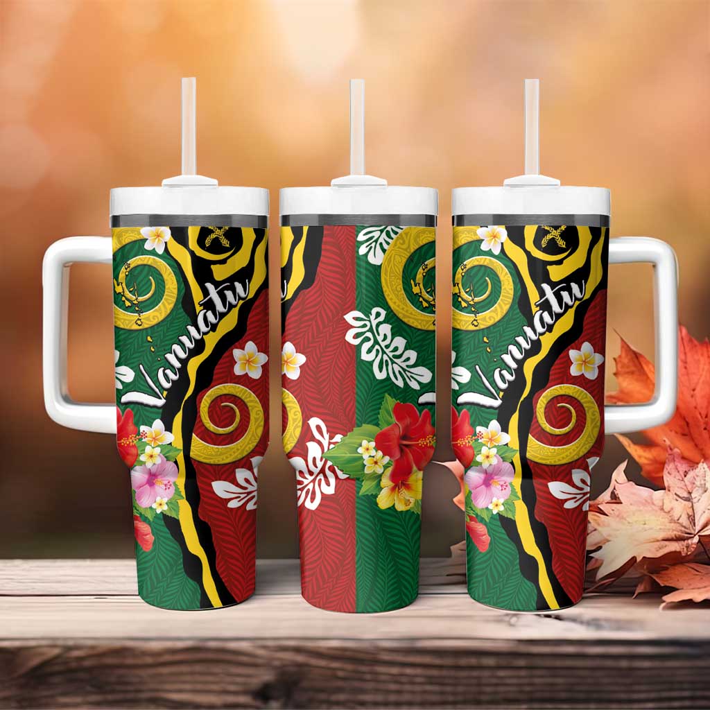 Melanesian Vanuatu Tribal Boar Tusk Tumbler With Handle Tropical Plants and Namele Motifs - Polynesian Pride