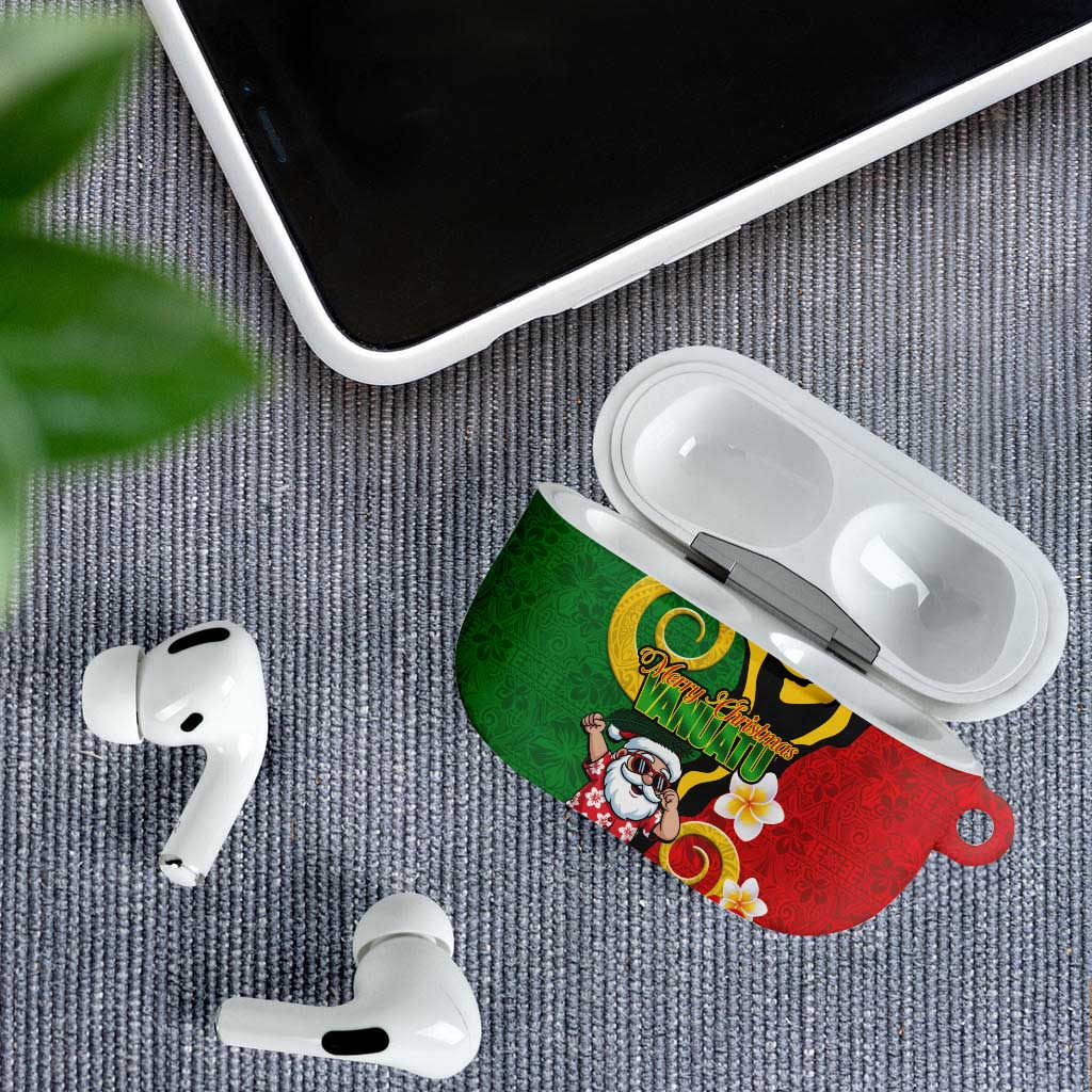 Vanuatu Christmas AirPods Case Funny Santa with Namele and Boar Tusk Tribal - Polynesian Pride
