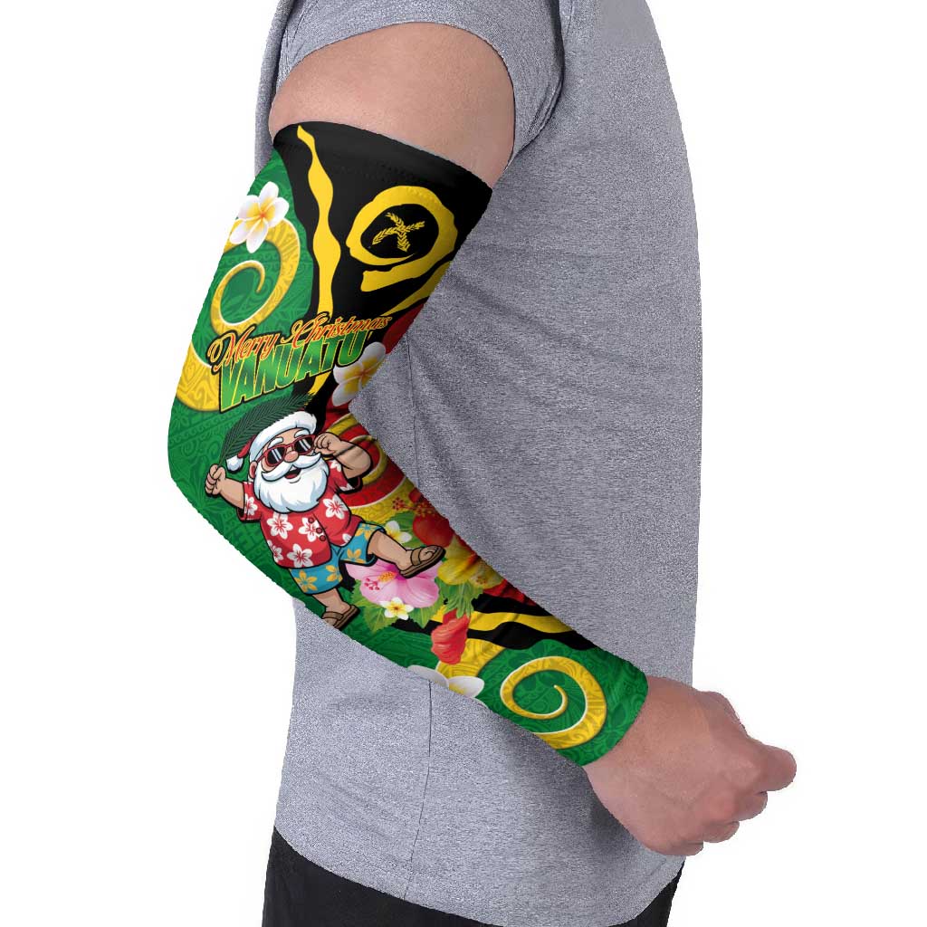 Vanuatu Christmas Arm Sleeves Funny Santa with Namele and Boar Tusk Tribal - Polynesian Pride