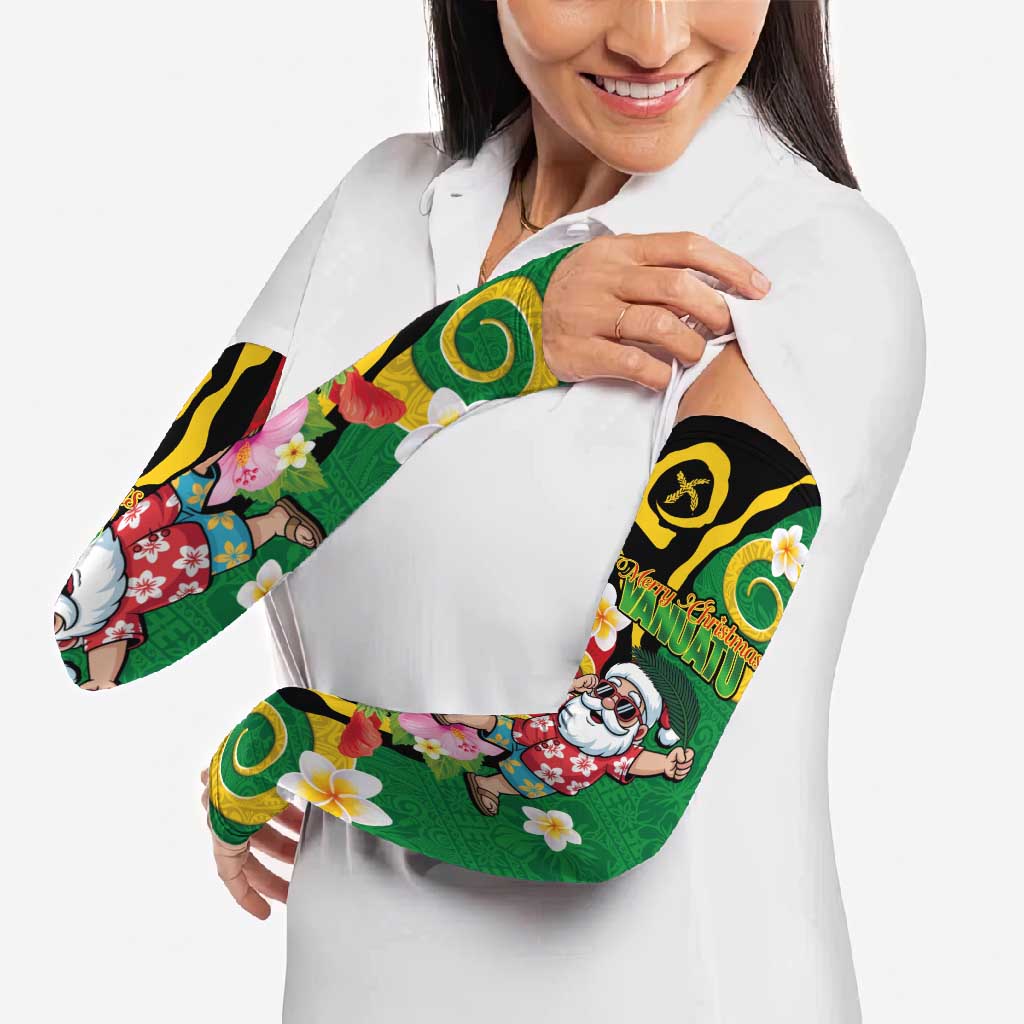 Vanuatu Christmas Arm Sleeves Funny Santa with Namele and Boar Tusk Tribal - Polynesian Pride
